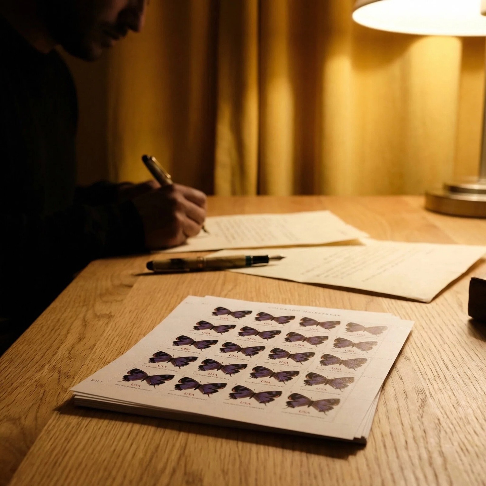 5 SHEETS PURPLE COLORADO HAIRSTREAK - NON-MACHINABLE USPS STAMPS - 100 TOTAL