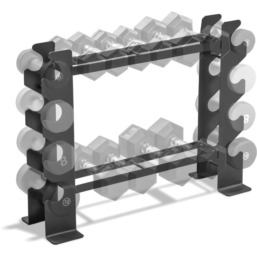 Sleek Dark Grey Dumbbell Storage Rack - 400lbs Capacity for Efficient Workouts