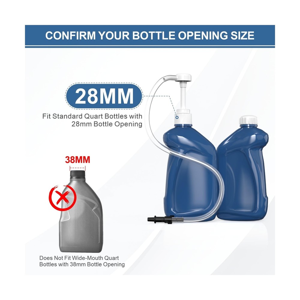 2 Pack Fluid Pump, Fluid Pump for Standard Quart Bottles，10cc Per Pump St