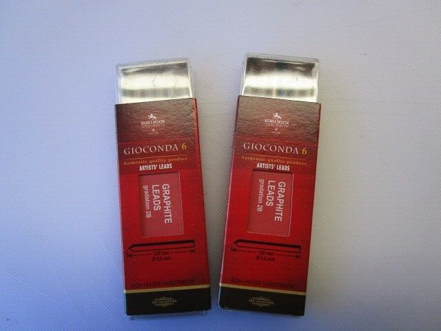 2 PACK Set of 12 Koh-I-Noor Gioconda 5.6 mm  Leads for Artists' Drawing 4865 2B