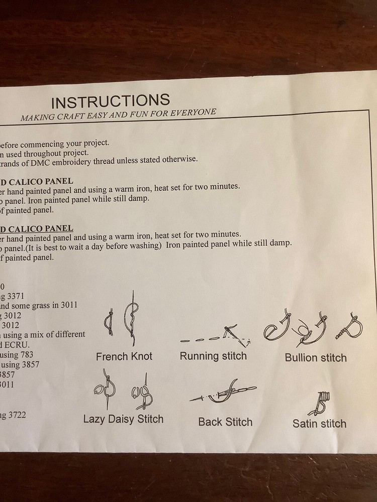 “Daisy Bear” By Stitchery Designs 28cm x 28cm Preprinted Panel & Instructions