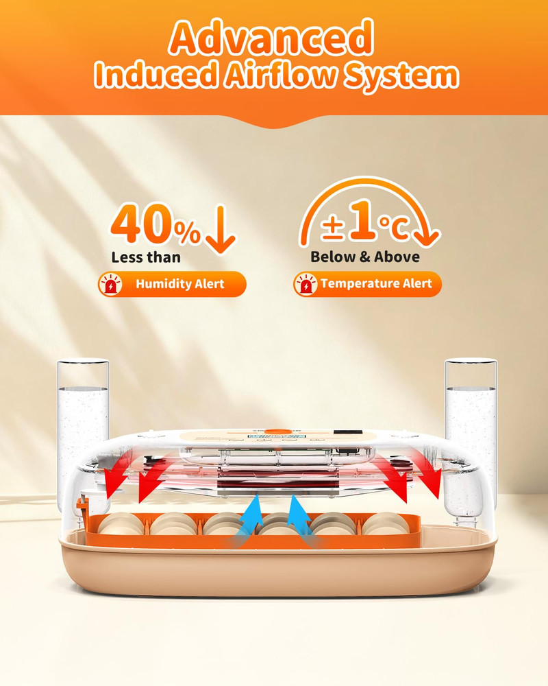 Egg Incubator for 24 Chicken Eggs with Automatic Turner, Digital Temperature Con
