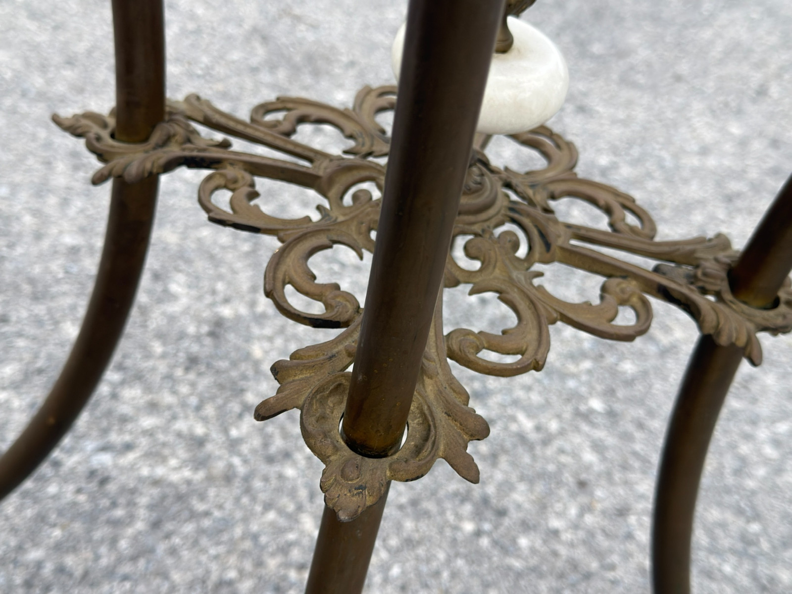 antique victorian bronze ornate marble top plant fern stand pedestal 1890