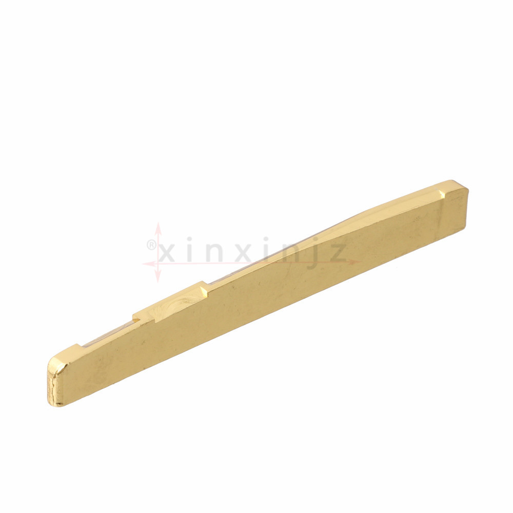 6 String Acoustic Guitar Brass Bridge Slotted Saddle 76mm x 3mm