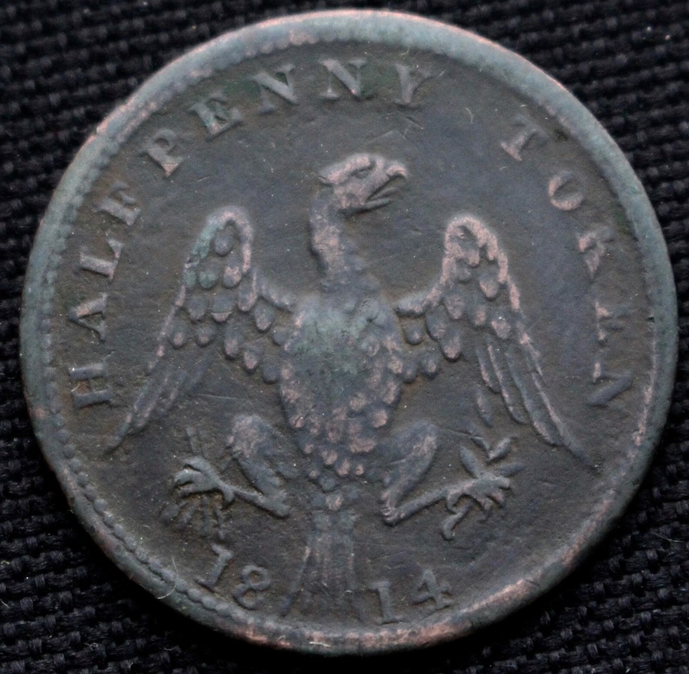 1814 LOWER CANADA HALF PENNY COPPER TOKEN #LC54C2 - Spread Eagle - Br #994