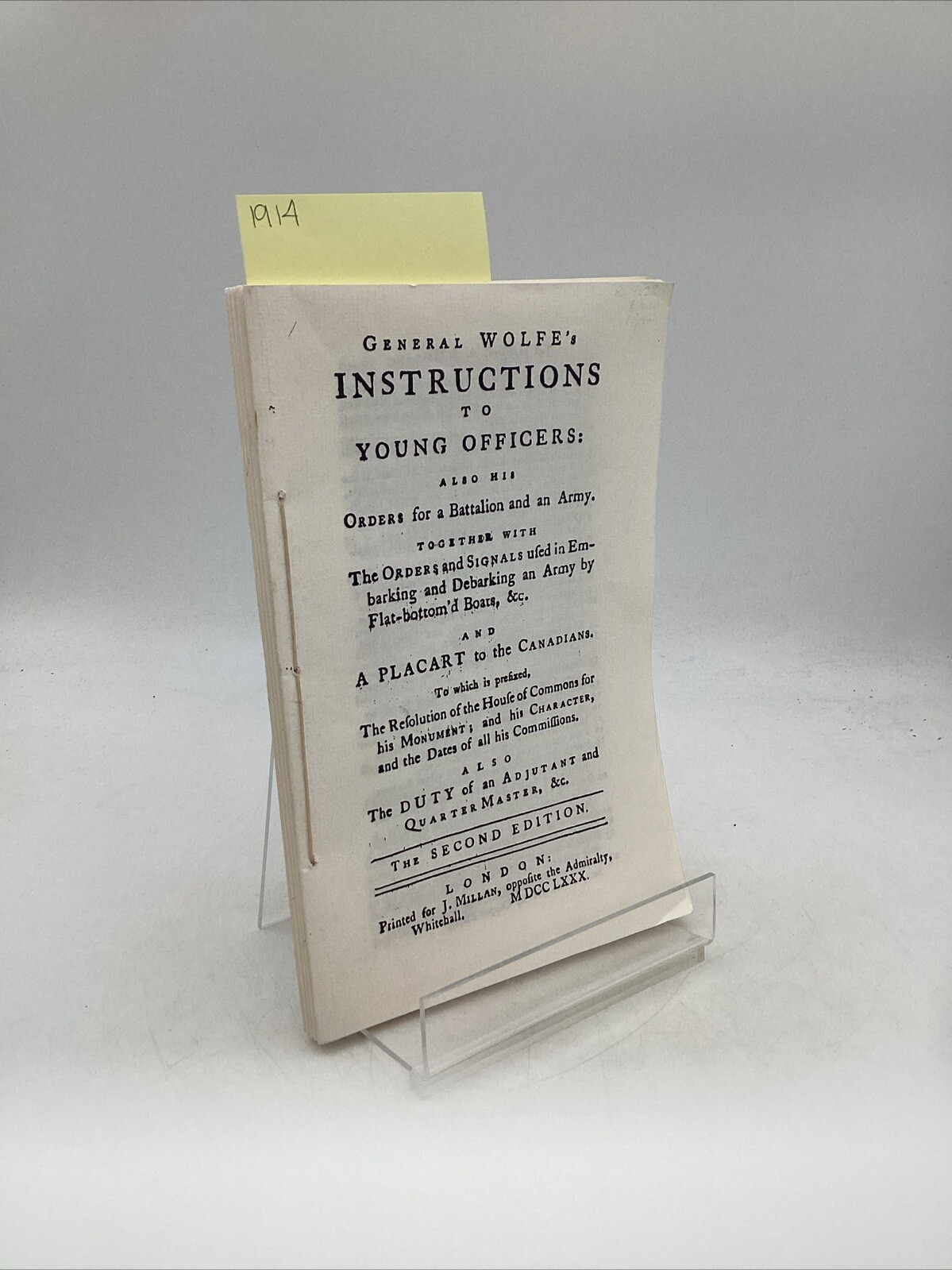 General Wolfe’s Instructions To Young Officers Orders For A Battalion & An Army