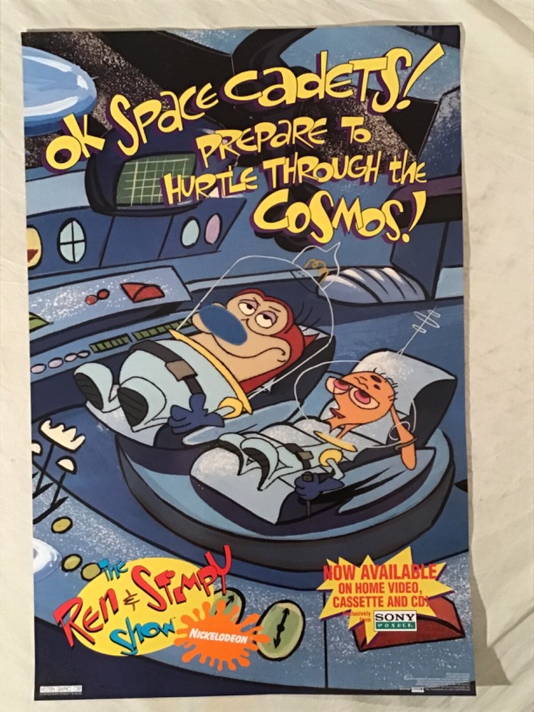 Ren And Stimpy 1993 Promo Poster Space Cadets Video New Condition