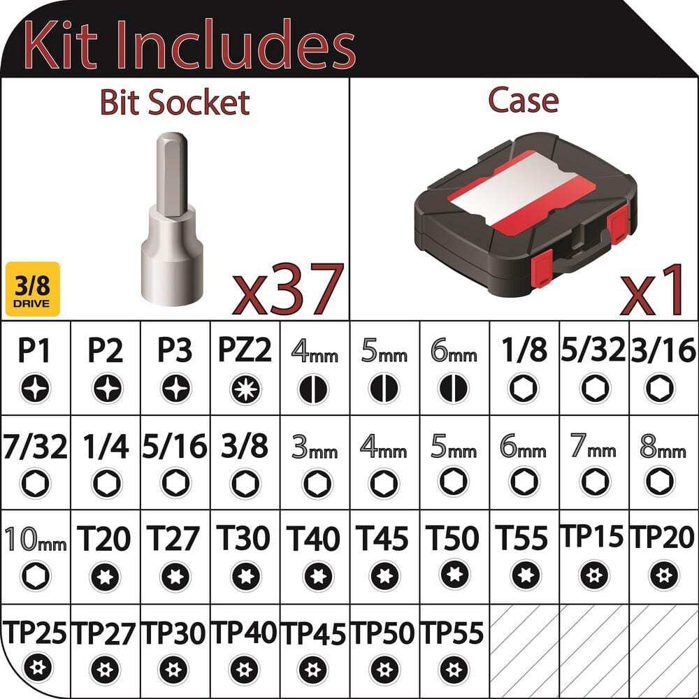 Husky 3/8 in. Drive Master Bit Socket Set (37-Piece)