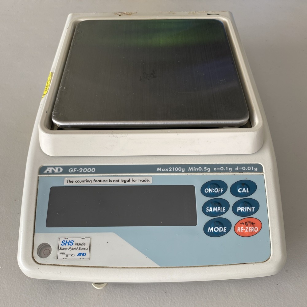 A&D GF-2000 Precision Lab Balance Compact Bench Scale Max 2100 g