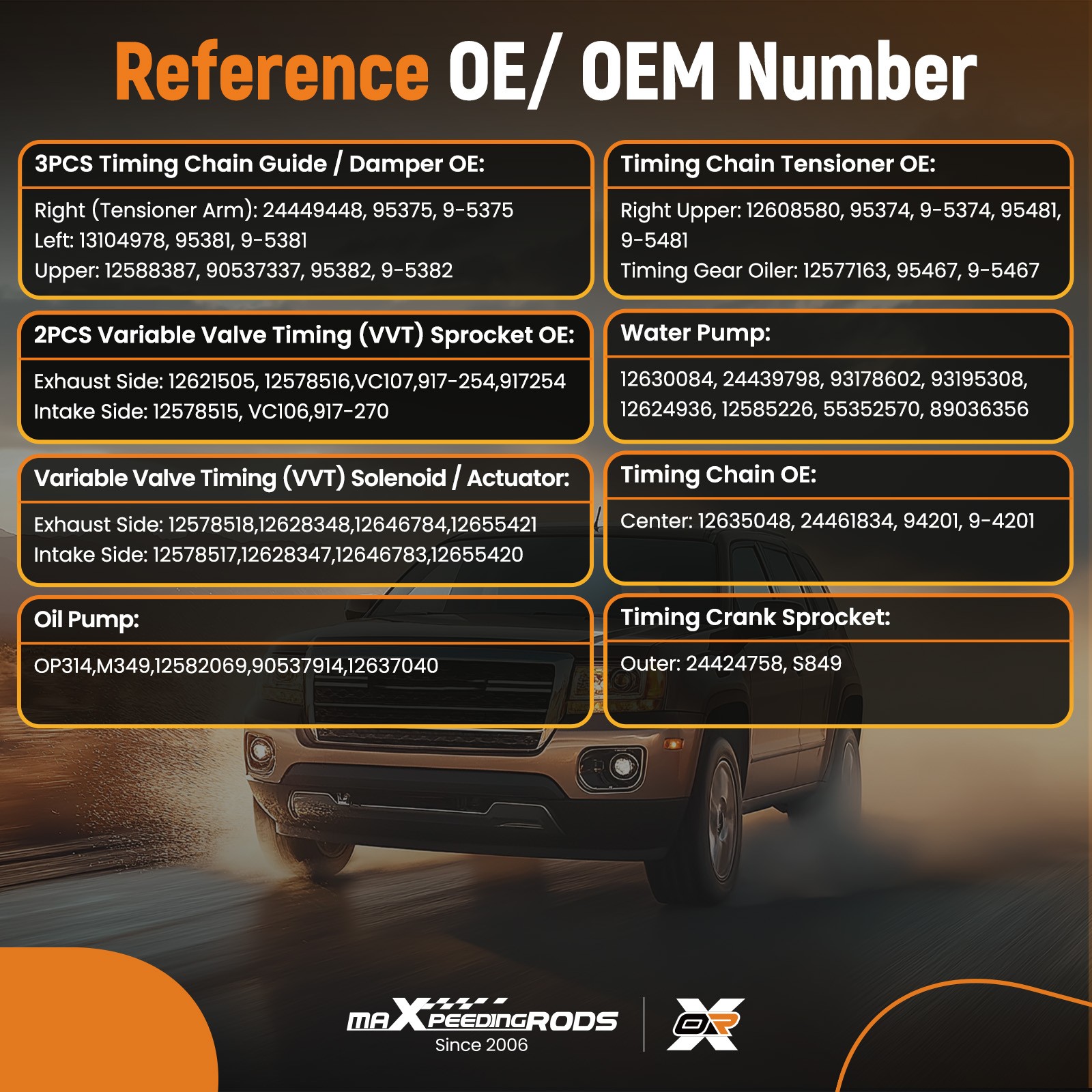 Timing Chain Kit & VVT Selenoid Actuator Oil Water Pump For 09-17 GM 2.4L Ecotec