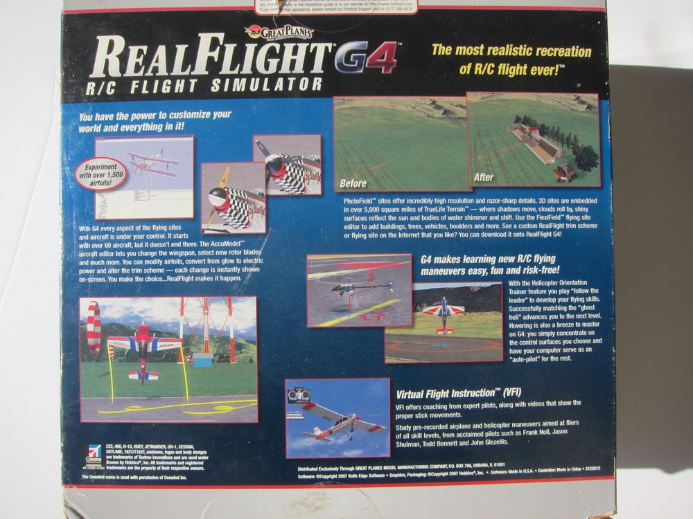Real Flight R/C Flight Simulator G4 DVD Software + Interlink Elite Controller