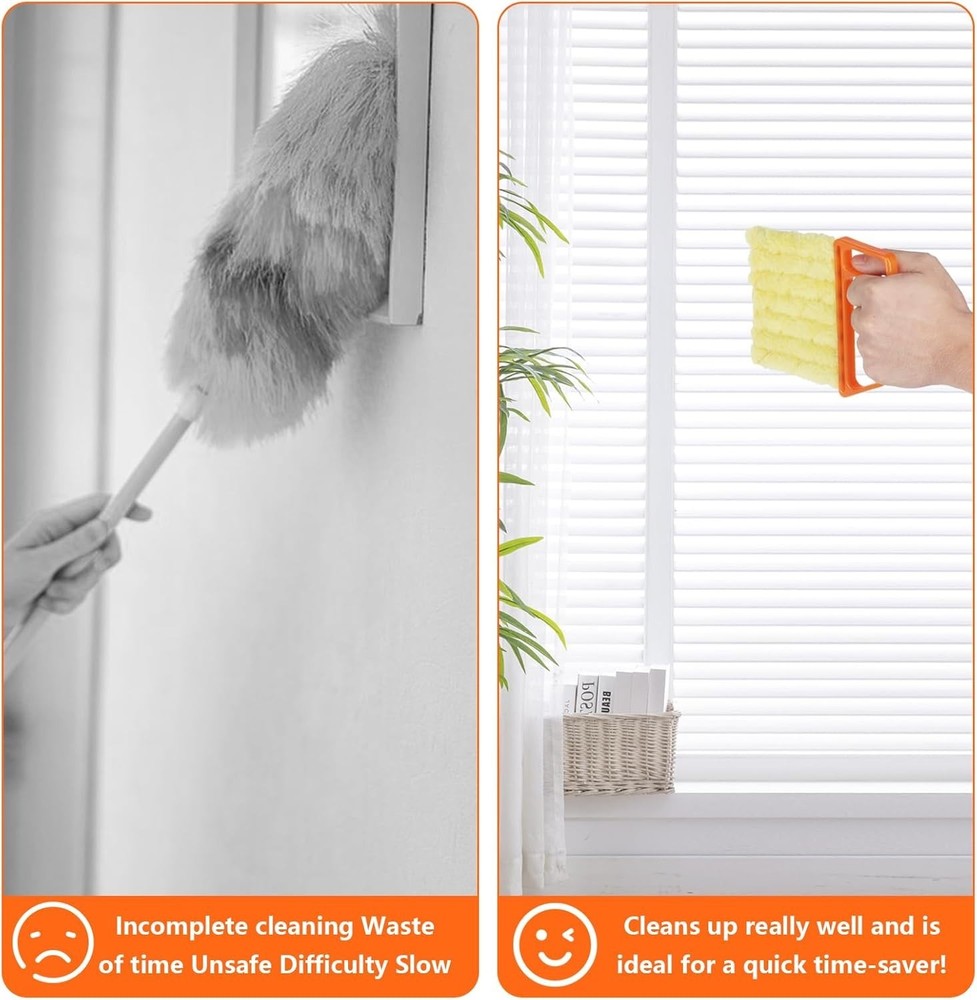 4Pcs Ergonomic 7 Finger Window Blind Cleaner Duster Tool - Effortless Dusting