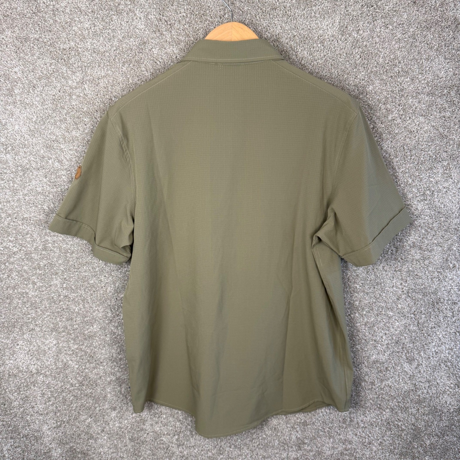 Fjallraven Abisko Trekking Shirt Short Sleeve Mens Large Light Olive 87939 NEW