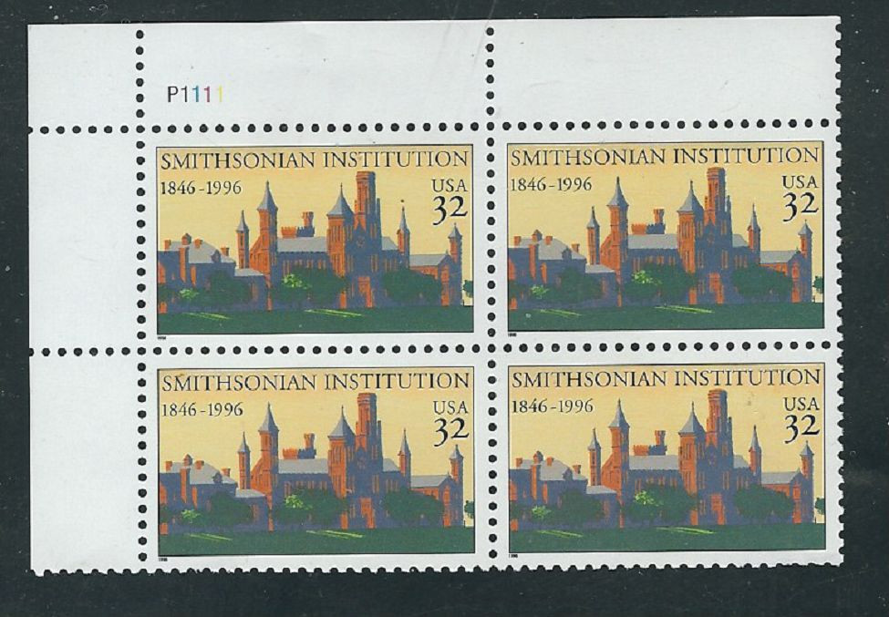 Scott #3059...32 Cent...Smithsonian Inst... Plate Block