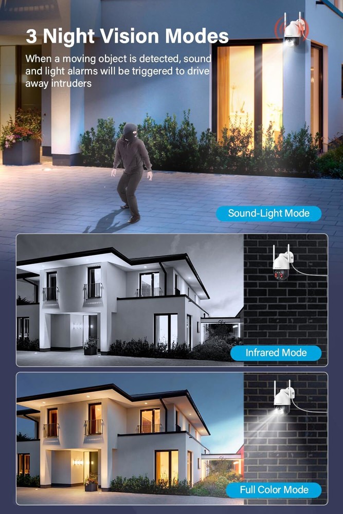 Wireless 2.4/5G WiFi Security Camera System 5MP Smart Indoor Night Vision Wired