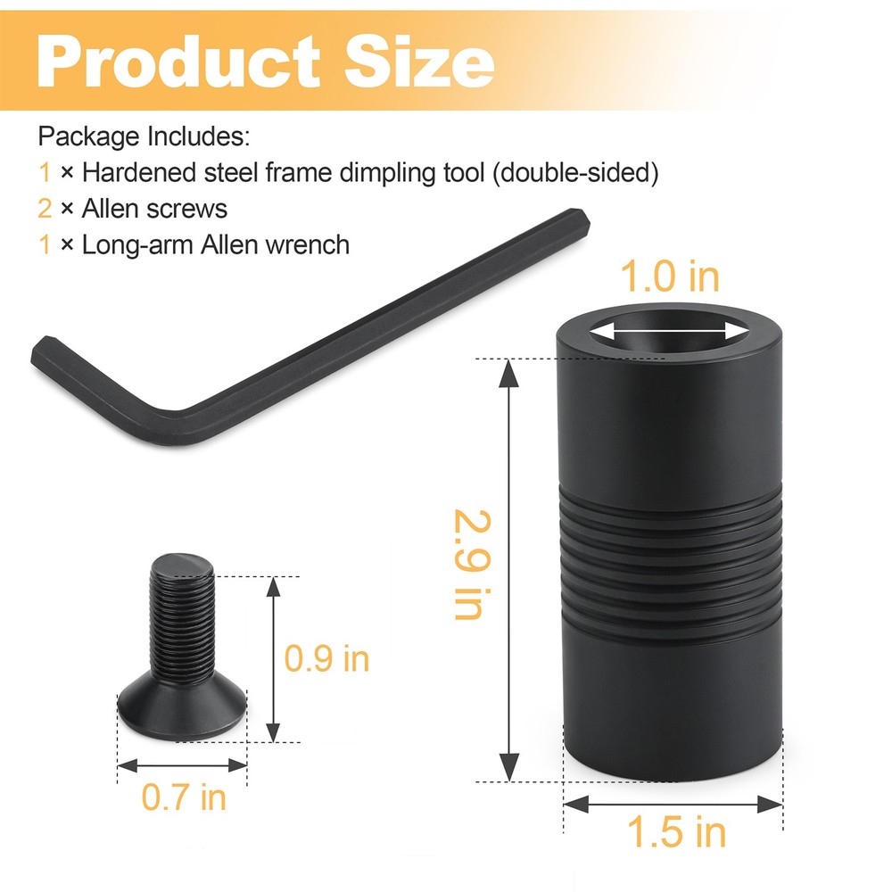 Door Frame Dimpling Tool for Hardened Steel, Double-Sided Design