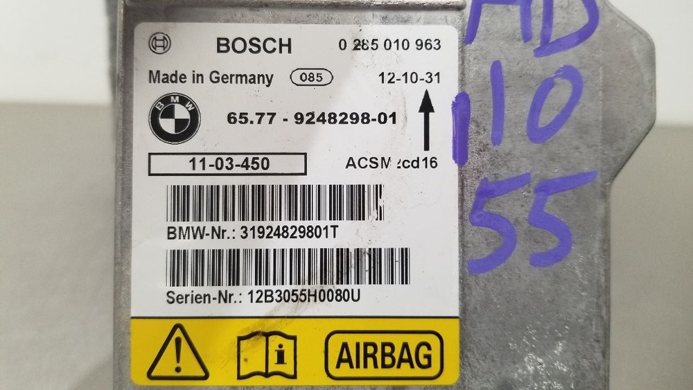 13 BMW M3 E93 CONVERTIBLE SRS CONTROL MODULE 65779248298