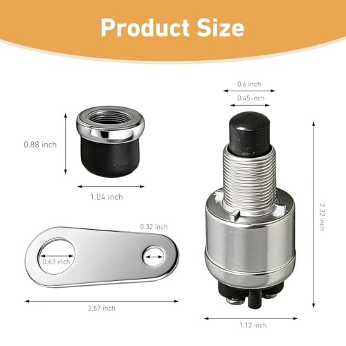 Push Button Starter Switch, 12V 50A Waterproof Car Engine Start Push Button,