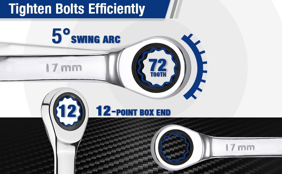 WORKPRO 22-Piece Ratcheting Combination Wrench Set 72 Teeth CR-V Metric & SAE