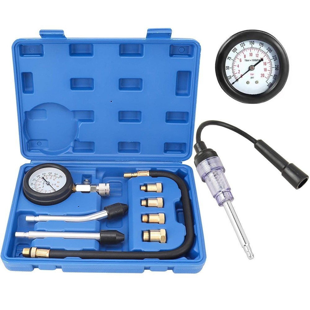 Professional Compression Tester Kit with Spark Plug Tester - Durable & Effective