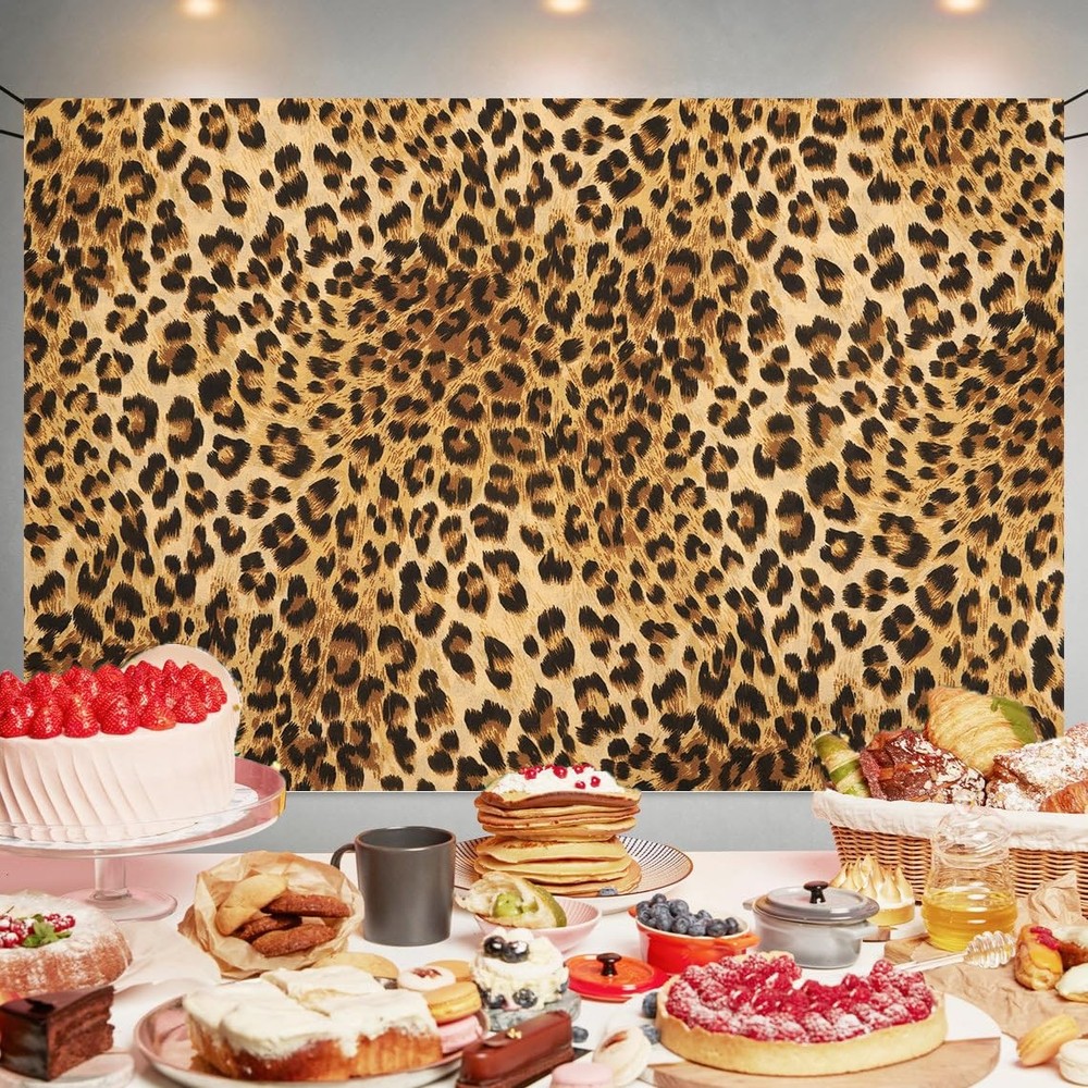 Leopard Print Backdrop Wall Banner Leopard Pattern Photography Background for...