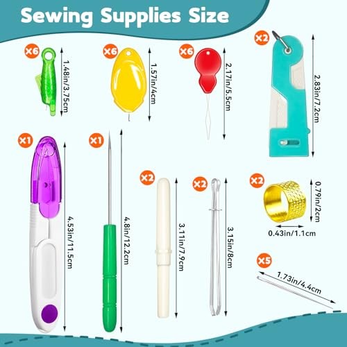 Lechchy 33 Pcs Sewing Tool Kit - with Automatic Needle Threader/Fish Mouth