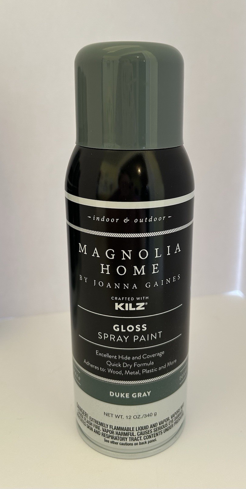 SET OF 4 Magnolia Home by Joanna Gaines Kilz Gloss Spray Paint ~ DUKE GRAY 12oz