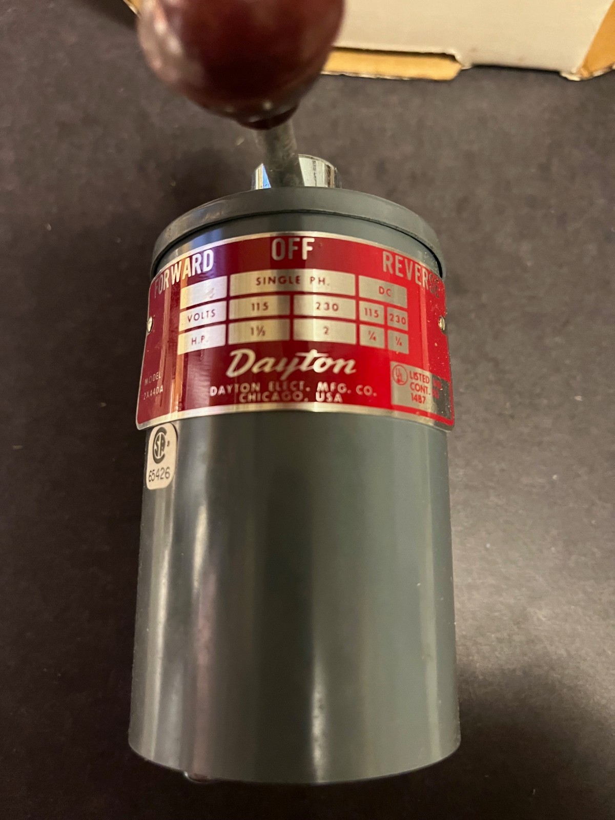 NIB Dayton 2X440A Motor Reversing Switch