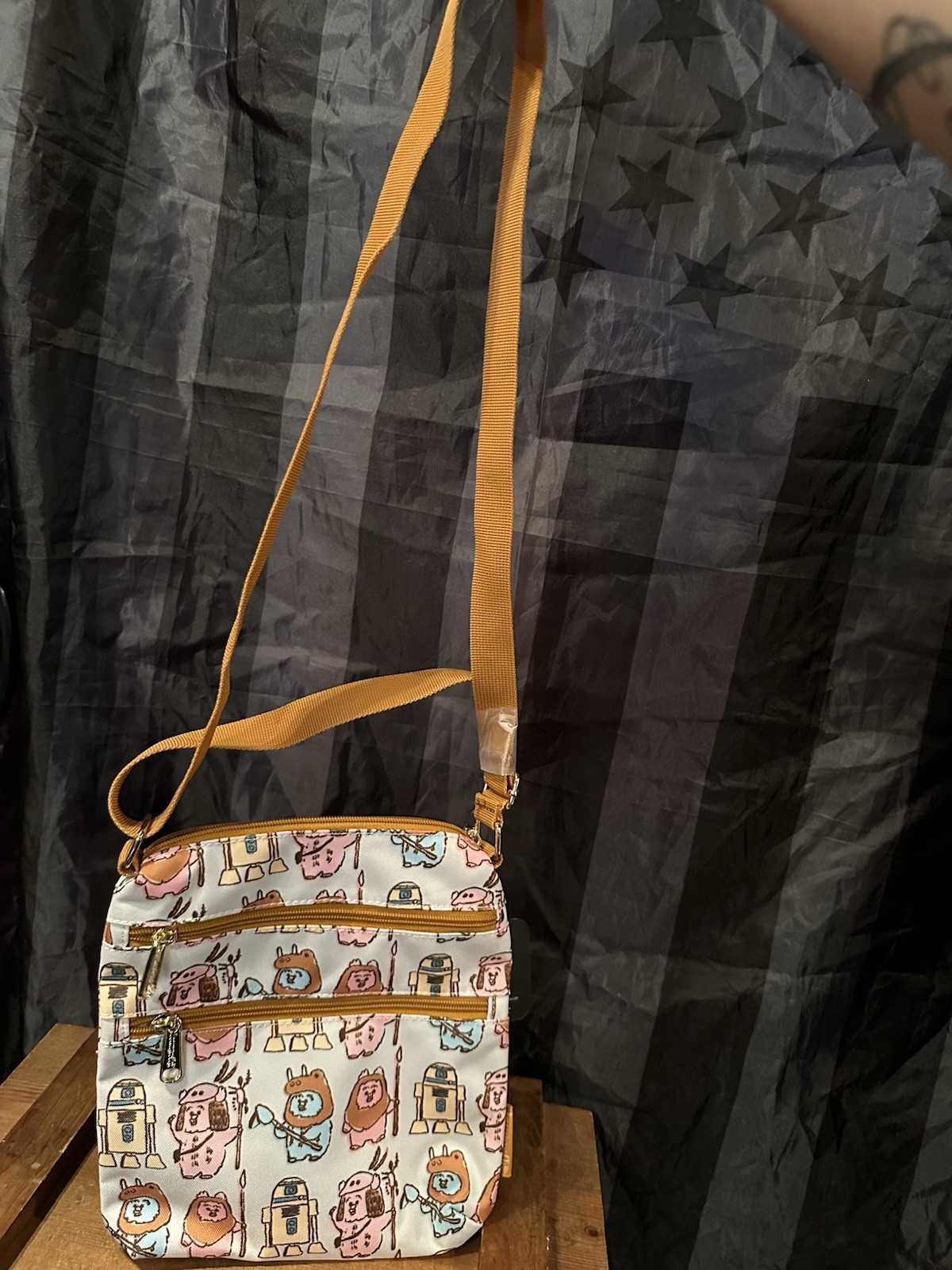 Loungefly Star Wars Pastel Ewok All Over Print Crossbody Bag NWT Nylon Bag