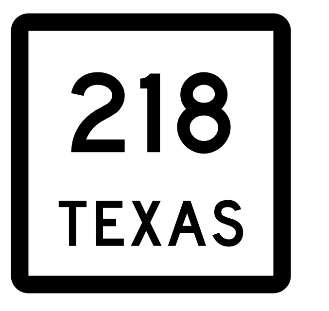 Texas State Highway 218 Sticker Decal