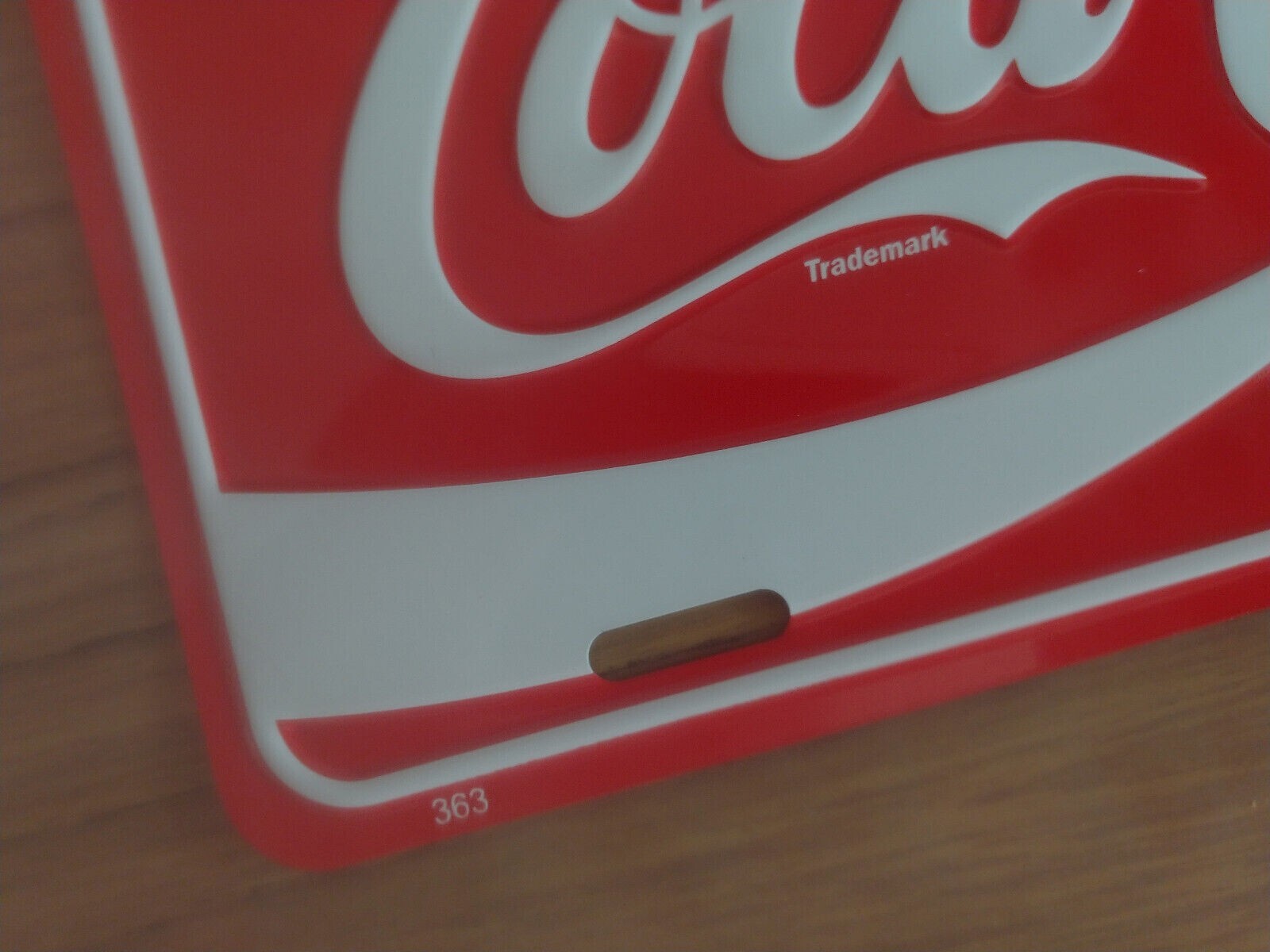 COCA COLA EMBOSSED METAL LICENSE PLATE VINTAGE AUTO TAG OLD STOCK #2727