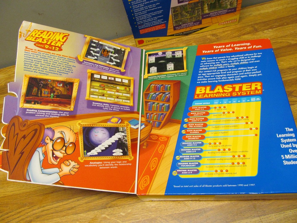 Davidson MATH BLASTER & READING BLASTER 4th 5th 6th Grades NEW PC CD-Rom