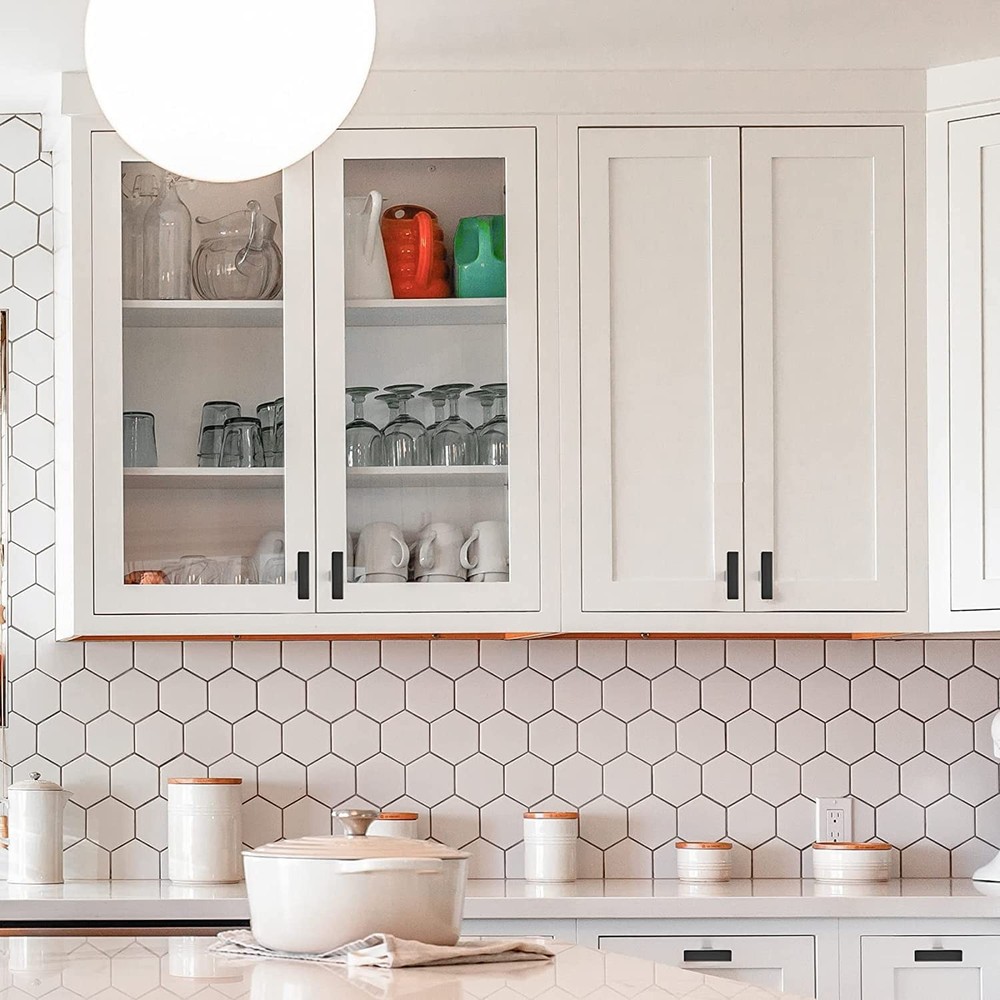 10 Pack Black Square Bar Cabinet Knobs 2 Inch Square Cabinet Pulls Matte Blac...