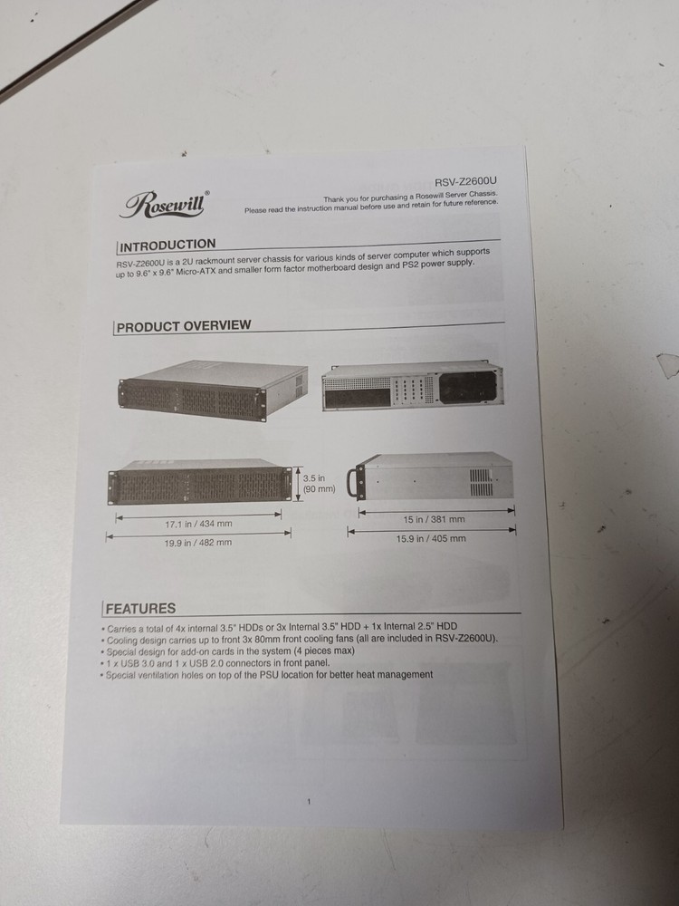 - Rosewill RSV-Z2600U Server Chassis