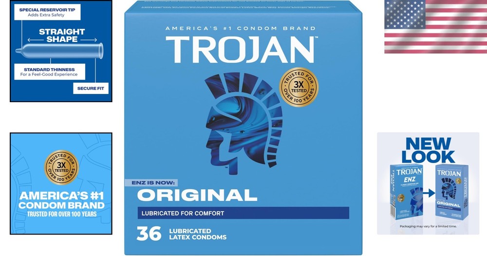 Trojan ENZ Classic Latex Condoms, 36 Count Value Pack - Explore with Confidence