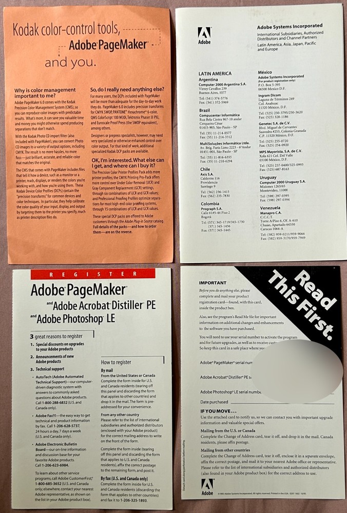 1995 Adobe PageMaker 6.0 w/ 16 Discs & Guidebooks Windows Complete PC