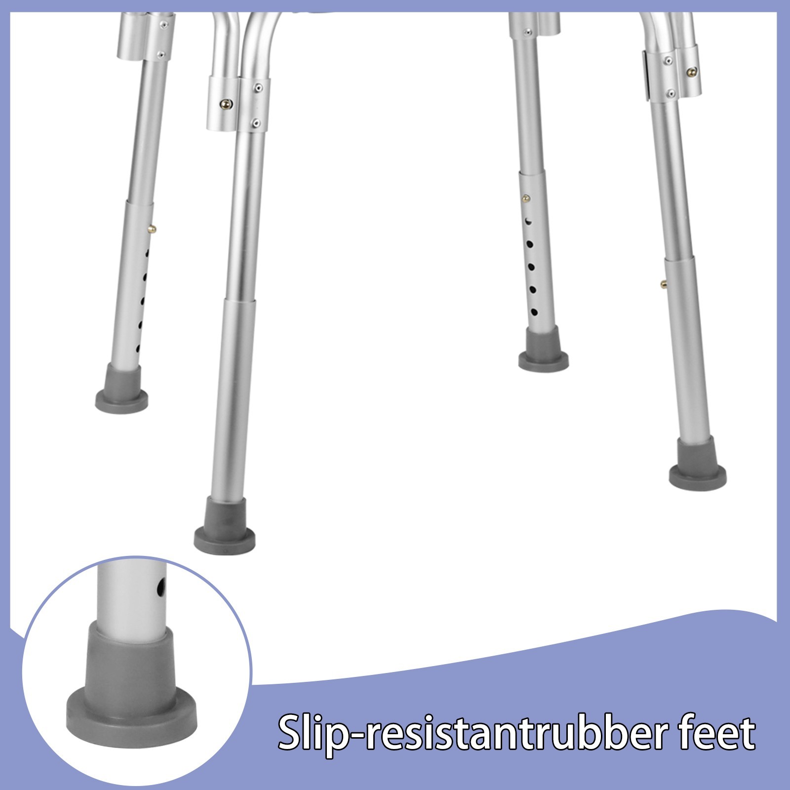 Backless Shower Chair with Arms-350 lb.capacity Bench Stool Adjustable Height