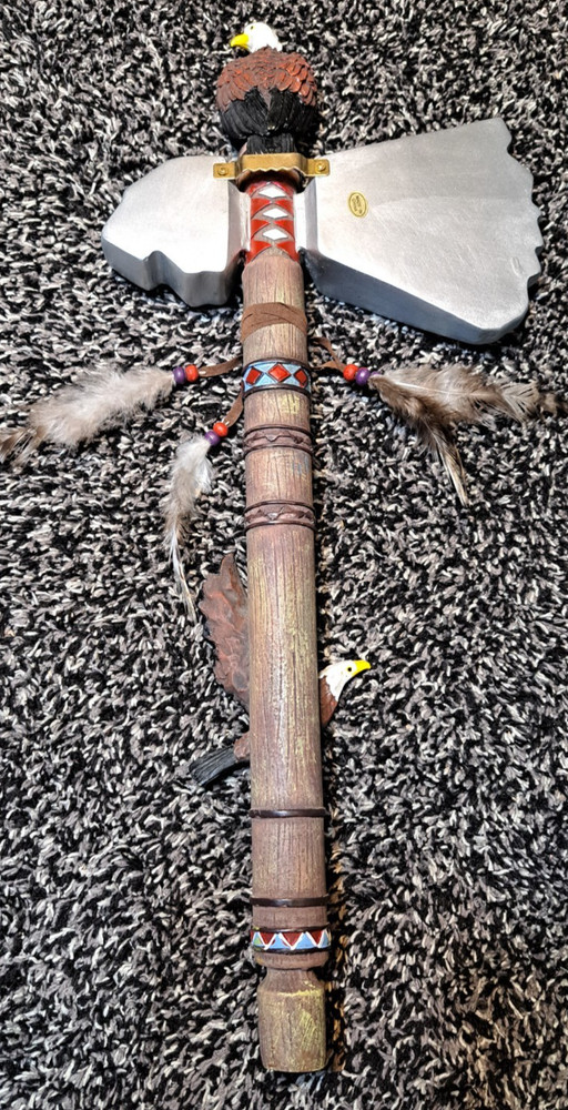 Native American Ceramic Tomahawk - Indian Eagle Decorative Wall Hanging, 15"