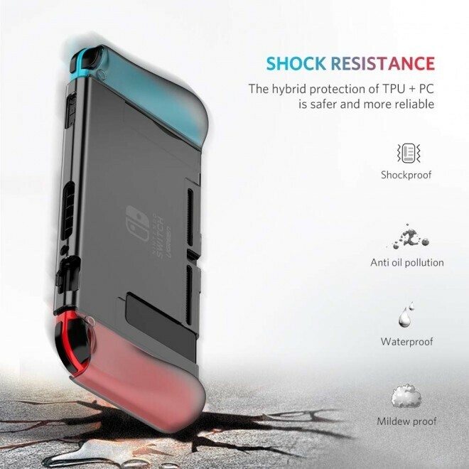 For Nintendo Switch Shockproof Waterproof Protective Case Cover - Black