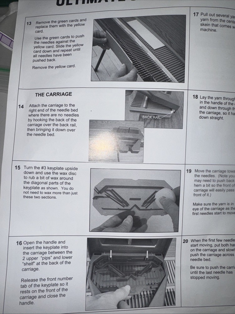 Ultimate Sweater Machine& Row Counter& Extension Kit Instructions GUC