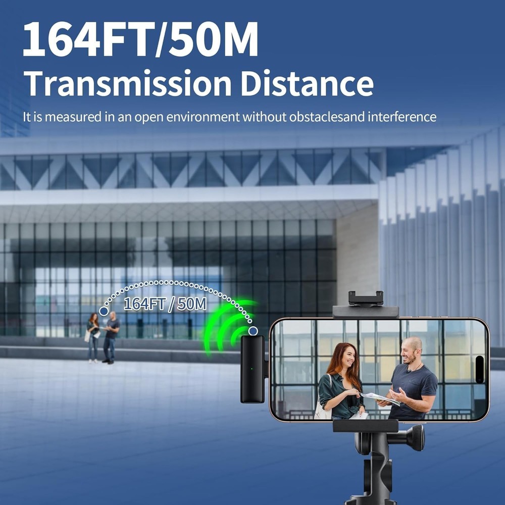 Wireless Lavalier Microphone for iPhone/Camera/Android Type C Smartphone, 4-C...