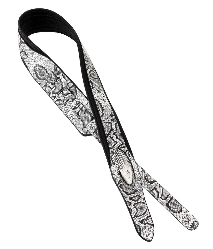 Walker & Williams SF-03 White & Black Snake Pattern Strap with Snakehead  