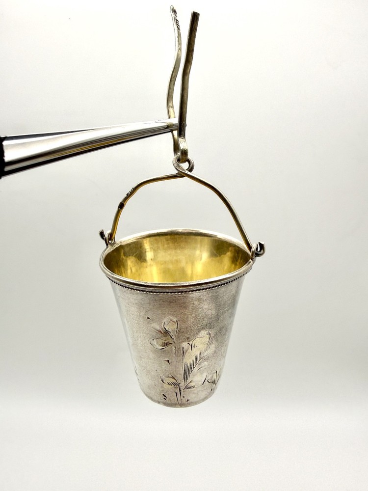 Antique Russian 84 Silver Tea Strainer Imperial Solid Silver Marked Rare!