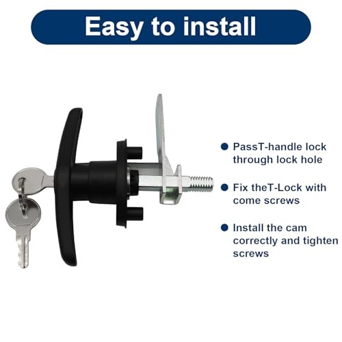 2 Pack Truck Cap Locking T-Handle, Replacement Parts Left & Right Side Black