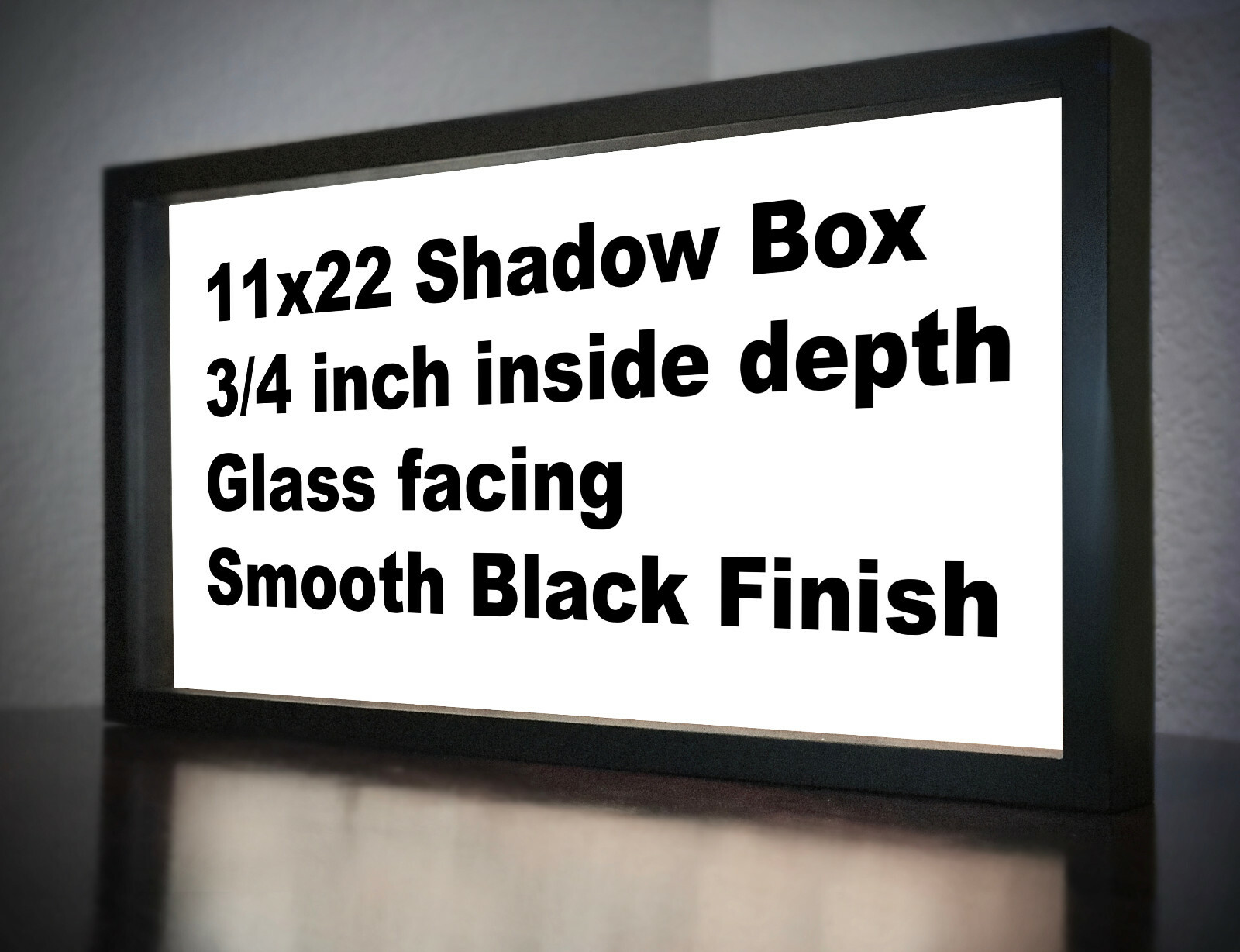 SHADOW BOX Large 11x22 Display Case Frame 3/4 Inch Inside Depth