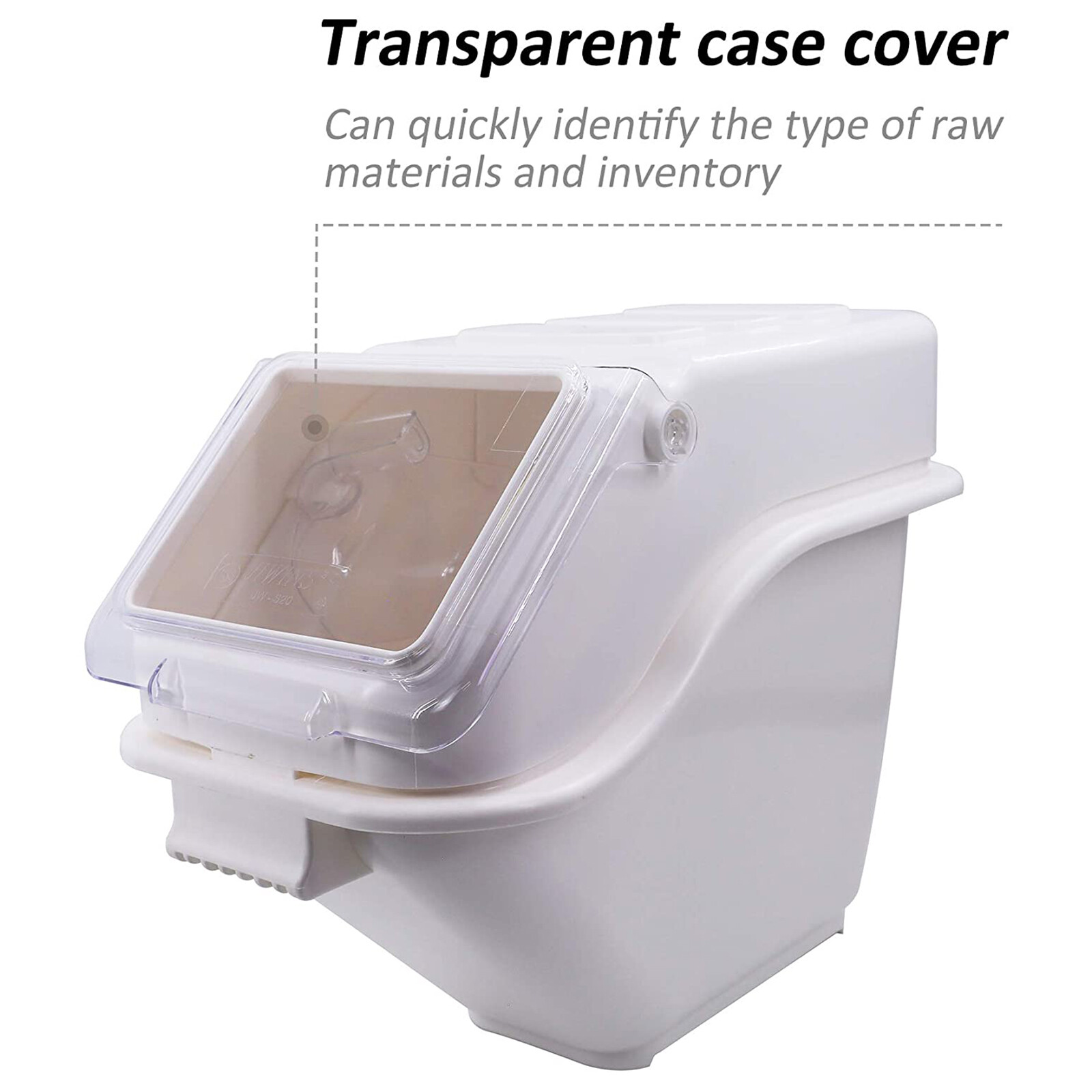 Hakka Self Food Ingredient Bin with Spoon 4.4 Gallon Container Dogs Food Storage