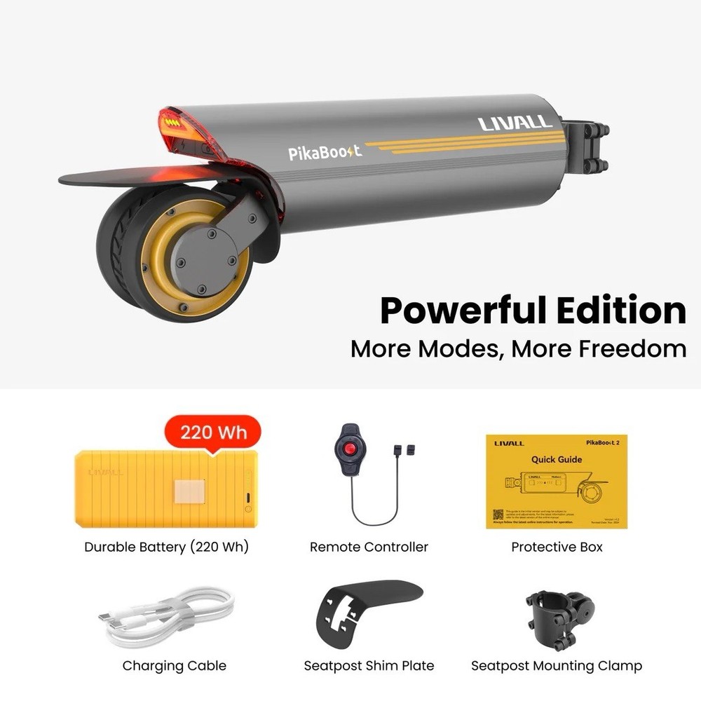 Livall PikaBoost 2 eBike Conversion Kit - Powerful Edition
