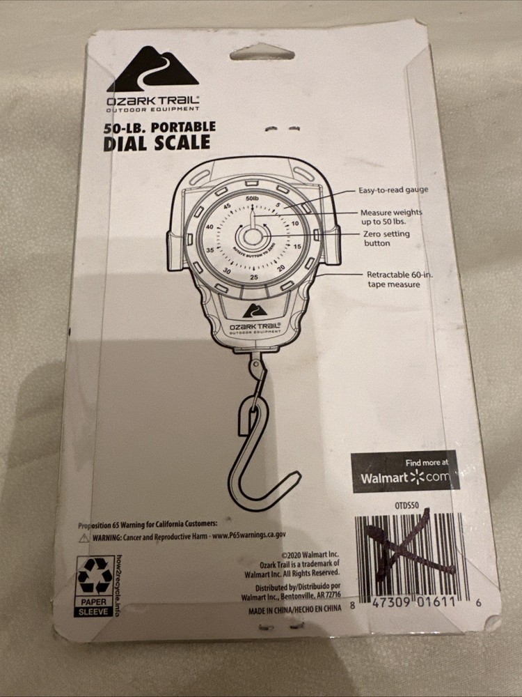 2020 Ozark Trail 50lb Portable Dial Fish Scale . Unopened Packaging
