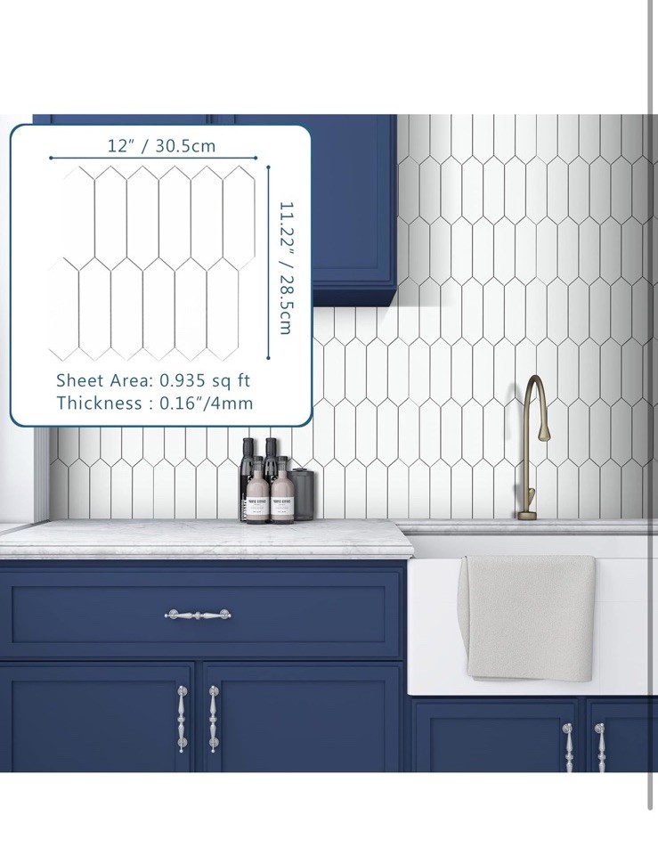 SUNWINGS 10 Sheets Backsplash for Kitchen Peel and Stick, Stone Composite