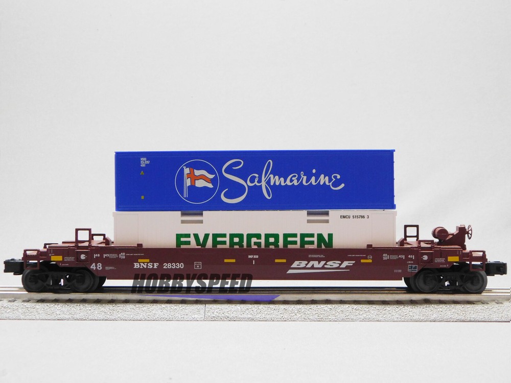 LIONEL BNSF MAXI STACK W/ CONTAINER LOAD freight train flatcar flat 2328330 NEW